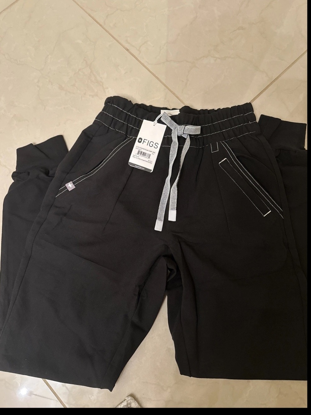 NWT FIGS Women’s TATU Slim Petite Cargo Jogger XXS Black